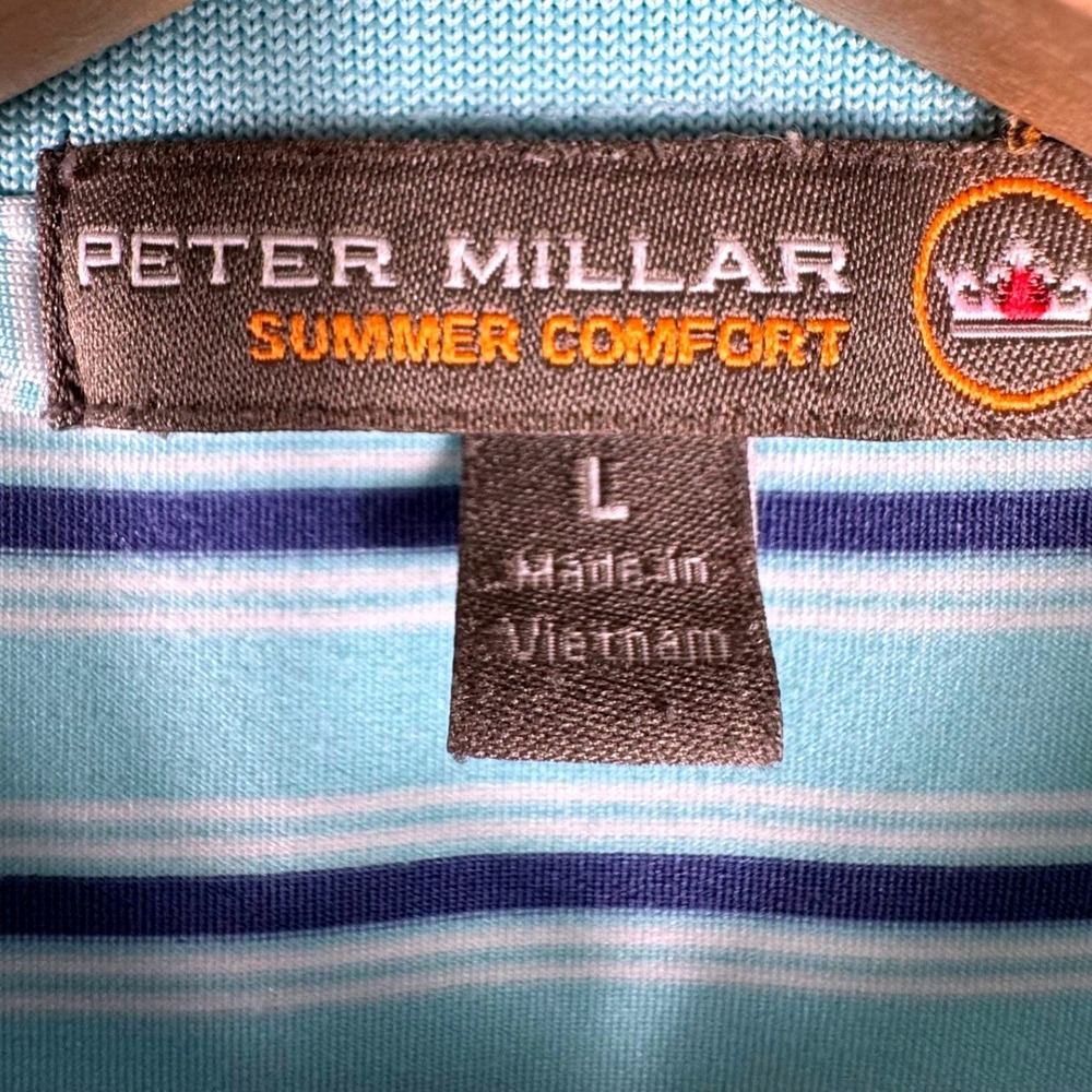 Peter Millar Polo Shirt Mens L Summer Comfort Performance Pelican Hill Golf - Picture 4 of 9